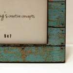 5x7 Photo Frame Turquoise Faux Distressed Wood