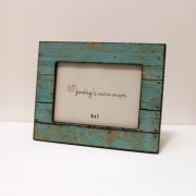 5x7 Photo Frame Turquoise Faux Distressed Wood