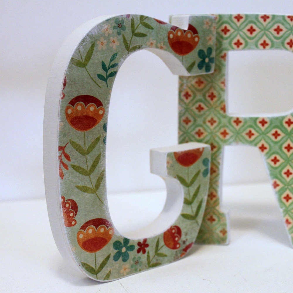 Custom Names Words Decoupaged Wood Letters on Luulla